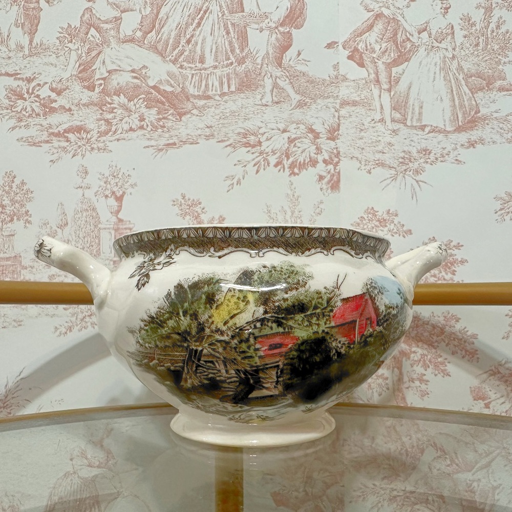 Vintage Johnson Brothers Made in England Double Handled Sugar Bowl, 1952